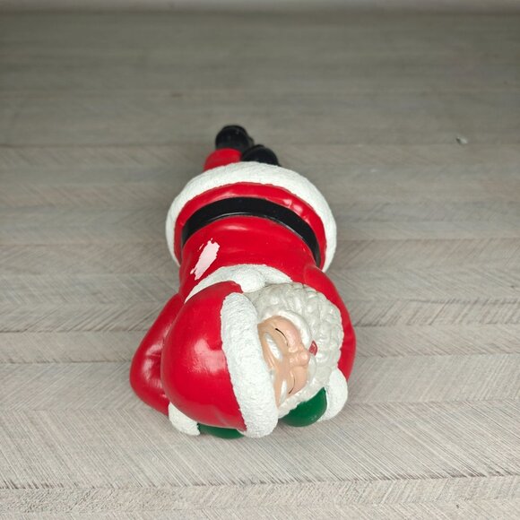 Vintage Ceramic Sleeping Santa Figurine Christmas Decoration Skelf Sitter 9" - Picture 3 of 8